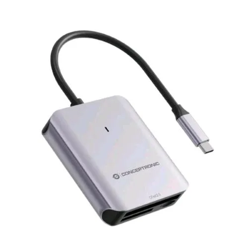 Conceptronic 3-in-1 Card Reader Lettore di Schede 3-in-1 USB 3.2 Gen 2, Cfast 2.0, SD TF/Microsd 4.0, Uhs-I Grigio