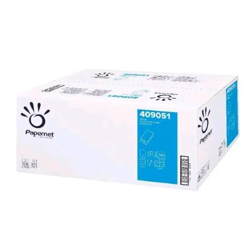 Papernet Asciugamani Piegati a V in Pura Cellulosa 250 Fogli da 21X24 cm Bianco Conf 15 Pz.
