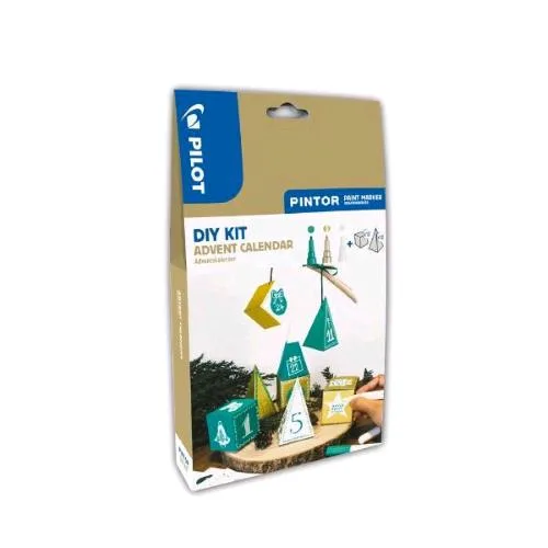 Pilot Pintor Diy Kit Advent Calendar Kit Creativo con Pennarelli Forme Prestampate Nastro e Foglietti Colori Assortiti