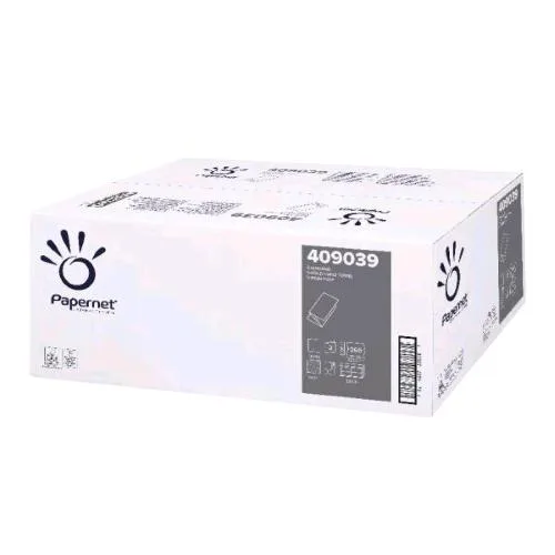 Papernet Asciugamani Piegati a V in Pura Cellulosa 266 Fogli da 21X22 cm Bianco Conf 15 Pz.