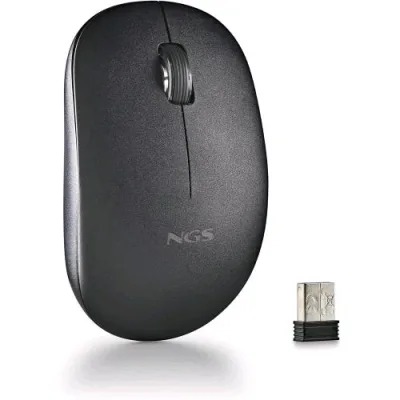 NGS Fog Pro Mouse Ottico Wireless 2.4GHz Interfaccia Nano USB 2 Pulsanti Silenziosi e Rotella di Scorrimento Plug And Play Ambidestro 1000 DPI Nero