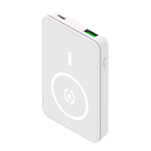 Celly Mag Powerbank + Caricbatterie Wireless per Apple iPHONE 5000mAh White