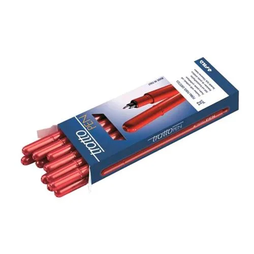 FILA Tratto Pen Penna Punta in Fibra 0.5 mm Colore Rosso Conf. 12 Pz.