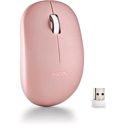NGS Fog Pro Mouse Ottico Wireless 2.4GHz Interfaccia Nano USB 2 Pulsanti Silenziosi e Rotella di Scorrimento Plug And Play Ambidestro 1000 DPI Rosa