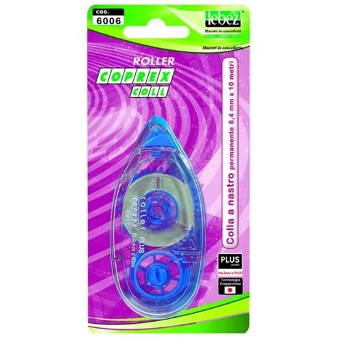 Lebez Coprex Colla a Nastro Trasparente 8.4 mm x 10 M Formato Roller