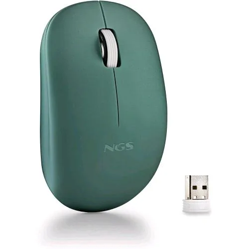 NGS Fog Pro Mouse Ottico Wireless 2.4GHz Interfaccia Nano USB 2 Pulsanti Silenziosi e Rotella di Scorrimento Plug And Play Ambidestro 1000 DPI Verde