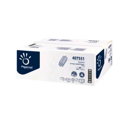 Papernet Asciugamani Piegati a Z in Pura Cellulosa DRY Tech 130 Fogli da 20.5X24 cm Bianco Conf 20 Pz.