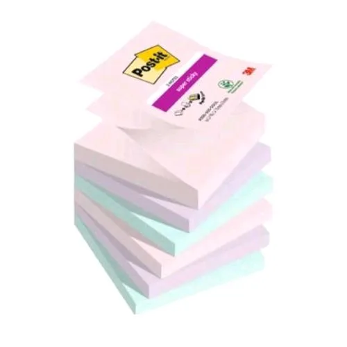 3M Post-It Soul Blocchetti 90 Fogli 76X76 mm Colori Assortiti Conf 6 Pz.