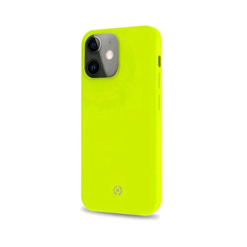 Celly Apple iPHONE 13 Mini Cromo Cover in Tpu con Rivestimento in Silicone e Finitura Soft Touch Giallo Fluo