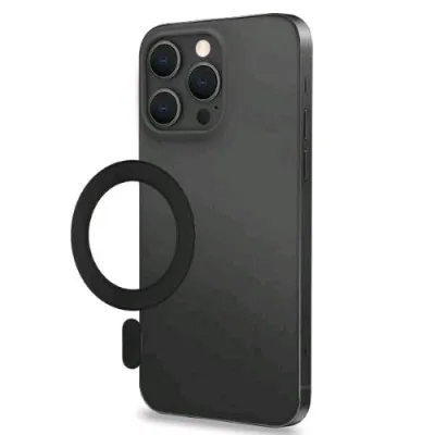 Celly Mag Ring Anello Magnetico Adesivo per Utilizzo Accessori Magsafe su Qualsiasi Telefono con Adattatore Nero