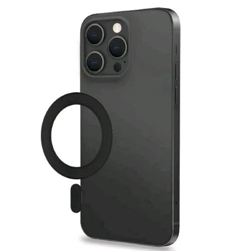 Celly Mag Ring Anello Magnetico Adesivo per Utilizzo Accessori Magsafe su Qualsiasi Telefono con Adattatore Nero