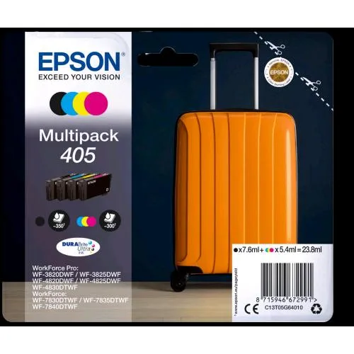 Epson 405 Durabrite Multipack 4 Colori WF-3820/3825/4820/4825/4830/7830/7835/7840