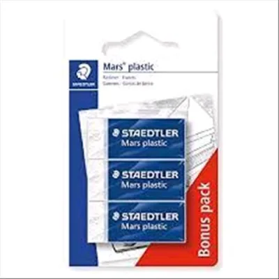 Staedtler Mars Plastic Gomma 43X19X13 mm Bianco Conf 3 Pz.