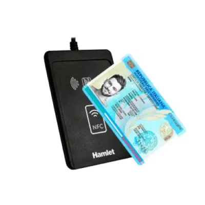Hamlet Huscr-Ciep Lettore di Smart Card Contactless NFC Cie 3.0 Tesser a Santaria Contactless CNS CRS Plu&Play USB Black