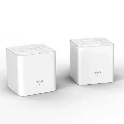 Tenda Nova MW3 2PACK Router Wireless Dual Band AC1200 Sistema Home Mesh Wi-Fi Dual Band Copertura fino a 300MQ Mu-Mimo,Sistema Qos