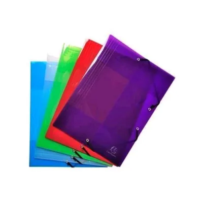 Exacompta Crystal Colours Cartelline C/Elastico in PP 240X320MM A4 Col.assortiti Conf 5 Pz.