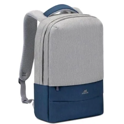 Rivacase Zaino per Notebook da 15.6" in Poliestere 30X46X12 cm 6 Scomparti Blu Grigio