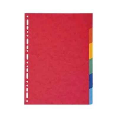 Exacompta Divisori in Cartoncino Riciclato 220g 225X297 mm 12 Tasti Colori Assortiti