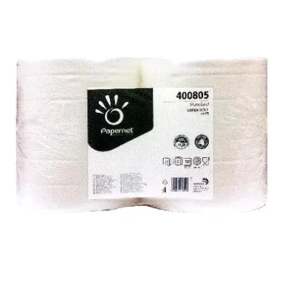 Papernet Bobina Asciugatutto in Pura Cellulosa 2 Veli 550 Strappi 26X34.5 cm Bianco Conf 2 Pz.