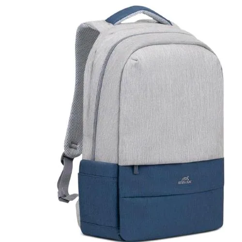 Rivacase Zaino per Notebook da 17" in Poliestere 30X48X15 cm 6 Scomparti Blu Grigio