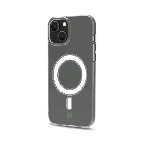 Celly Apple iPHONE 13 Mini Gelskinmag Cover in Tpu + Policarbonato con Modulo Magnetico Circolare Integrato Compatibile con Ricarica Wireless Magnetica Trasparente