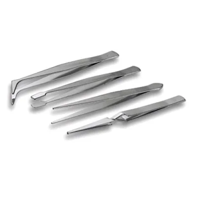 Fixpoint Set 4 Pinzette di Precisione in Acciaio Inossidabile