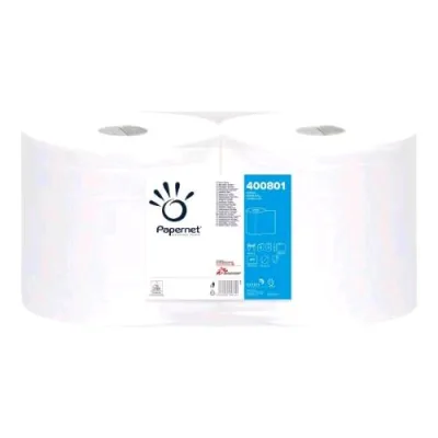 Papernet Bobina Asciugatutto in Pura Cellulosa 2 Veli 815 Strappi 25.8X36 cm Bianco Conf 2 Pz.