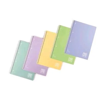 Blasetti One Color Pastel Quaderno A5 80 g Quadretti 4M Forato Copertina in PPL 80 Fogli Conf 6 Pz.