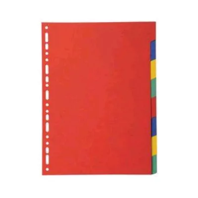 Exacompta Divisori in Cartoncino Riciclato 220g 225X297 mm 8 Tasti Colori Assortiti