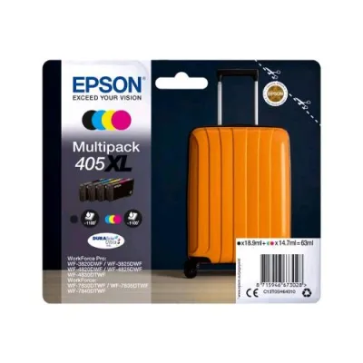 Epson 405 XL Multipack Confezione da 4 Cartucce Nero Giallo Ciano Magenta per Workforce WF-7310DTW,Wf-7830DTWF,Wf-7835DTWF,Wf-7840DTWF;WORKFORCE Pro WF-3820DWF,Wf-3825DWF,Wf-4820DWF,Wf-4825DWF,Wf-4830DTWF,Wf-7840DTWF