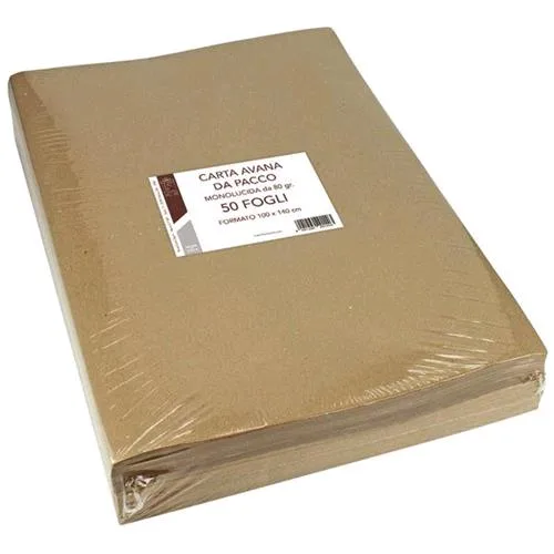 Florio Carta da Pacco Kraft 100X140 80 g Colore Avana Conf 50 Pz.