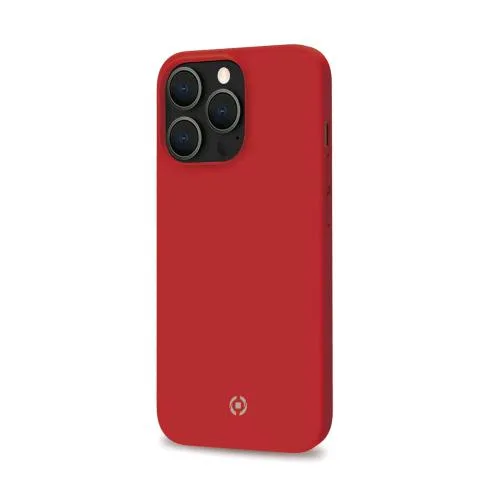 Celly Apple iPhone 13 Pro Cover in Silicone Liquido con Finitura Soft Touch Rosso