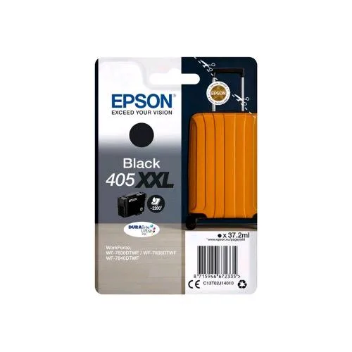 Epson 405 XXL Cartuccia Inchiostro Nero 37.2 ml Blister con Allarme per Workforce WF-7310DTW, WF-7830DTWF, WF-7835DTWF, WF-7840DTWF