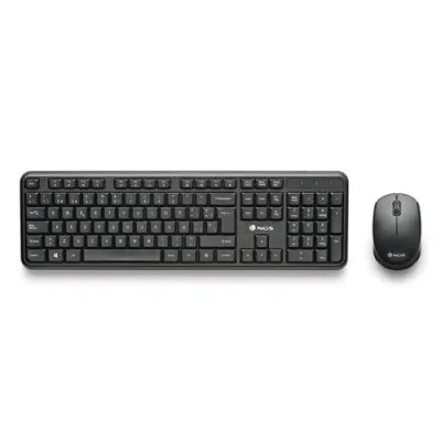 NGS Harmony Kit Tastiera Multimediale Full Size RF Wireless Layout Italiano + Mouse Ottico 1.200 DPI Nero