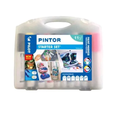 Pilot Pintor Starter Set Marcatore Multisuperficie Punta Fine e Media Colori Assortiti Conf 11 Pz.