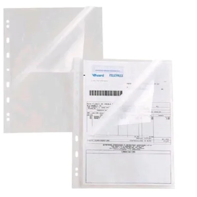 Sei Rota Atla a Buste a L con Foratura Universale in PP Buccia D'arancia CM 21X29.7 A4 Trasparente Conf 25 Pz.