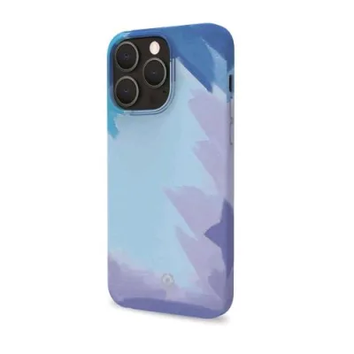 Celly Apple iPHONE 13 Pro Cover in Tpu con Finitura Soft Touch Rivestimento Interno in Microfibra Multicolore Azzurro