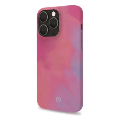 Celly Apple iPHONE 13 Pro Cover Watercolor in Tpu con Finitura Soft Toch Pink