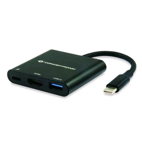 Conceptronic Adattatore da USB-C 3.1 A HDMI USB USB-C PD Nero