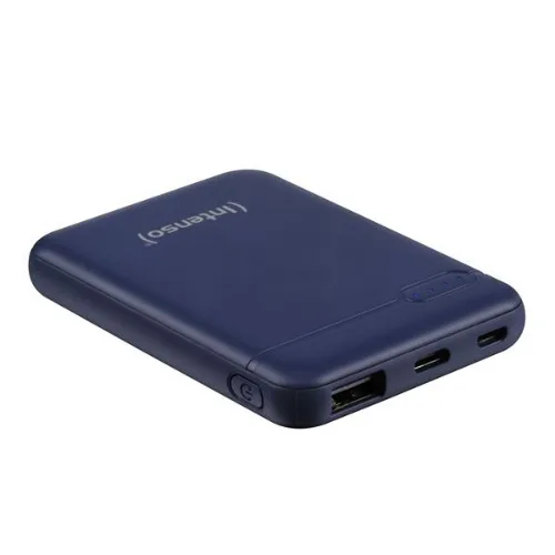 Intenso XS5000 Powerbank 5.000mAh Compatto Cavo di Ricarica da USB-A a USB-C Incluso Dark Blue