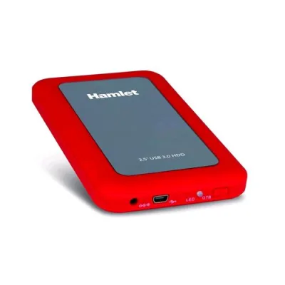 Hamlet HXD25U3MRD Box per Hard Disk SATA USB 3.0 da 2.5" Colore Rosso