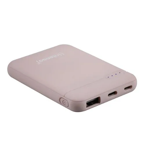 Intenso XS5000 Powerbank 5.000mAh Compatto Cavo di Ricarica da USB-A a USB-C Incluso Rosa