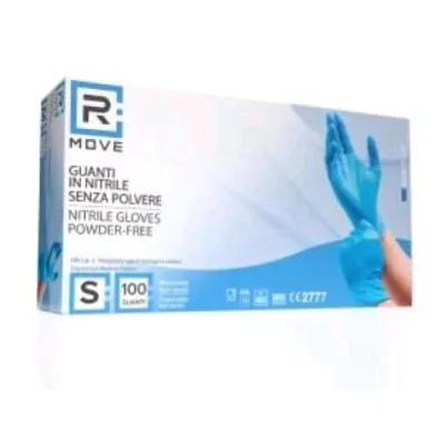 RMove Guanti in Nitrile Taglia S Uso Medico Senza Polvere Blu Conf 100 Pz.