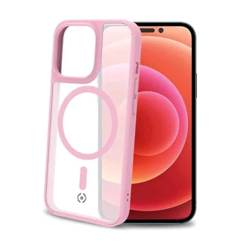 Celly Magmatt Apple iPHONE 14 Pro Max Cover in Tpu con la Tecnologia Magsafe Trasparente Pink