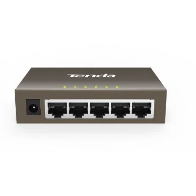 Tenda TEF1005D Switch 5 Porte LAN 10/100Mbps Plug And Play Struttura in Acciaio Grigio