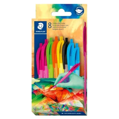 Staedtler Multiverse Penna a Sfera a Scatto Tratto 1 mm Colori Assortiti Conf 8 Pz.