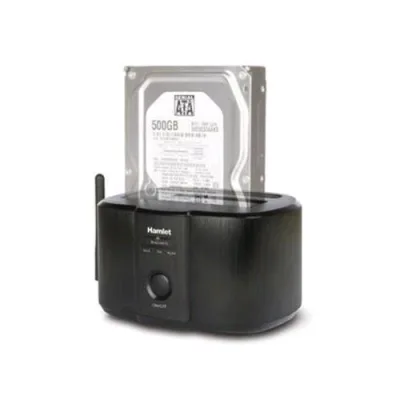 Hamlet Hxddwifi Docking Station per HDD SATA 2.5"/3.5" Max 4TB Connessioni USB 3.0 + Wireless Colore Nero