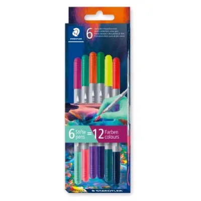 Staedtler Multiverse Pennarelli a Doppia Punta Tratto 1 mm Colori Assortiti Conf 6 Pz.