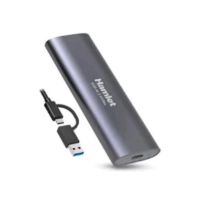 Hamlet HXDM2-10GY Box per SSD M.2 NVMe in Alluminio USB 3.2 GEN2 10Gbps Grigio