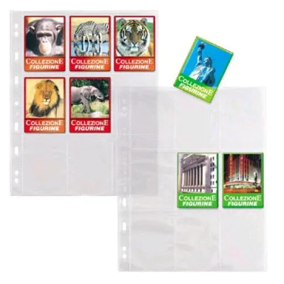 Sei Rota Atla Buste Porta Figurine con Foratura Universale in PP Liscio CM 21X29.7 A4 9 Tasche Trasparente Conf 10 Pz.